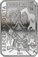 obverse of 10 Złotych - History of the Polish Cavalry – Uhlan of the Second Republic of Poland (2011) coin with Y# 781 from Poland.