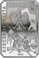 Poland coin 10 Złotych - History of the Polish Cavalry – Uhlan of the Second Republic of Poland (2011) obverse obverse of 10 Złotych - History of the Polish Cavalry – Uhlan of the Second Republic of Poland (2011) coin with Y# 781 from Poland.