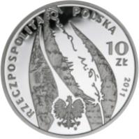 obverse of 10 Złotych - Czesław Miłosz (1911 - 2004) (2011) coin with Y# 786 from Poland.