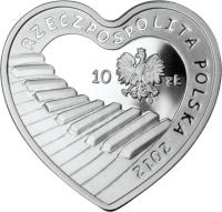 obverse of 10 Złotych - 20 Years of The Great Orchestra of Christmas Charity (2012) coin with Y# 810 from Poland. Inscription: RZECZPOSPOLITA POLSKA 2012 10 zł