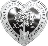 Poland coin 10 Złotych - 20 Years of The Great Orchestra of Christmas Charity (2012) reverse reverse of 10 Złotych - 20 Years of The Great Orchestra of Christmas Charity (2012) coin with Y# 810 from Poland. Inscription: WIELKA ORKIESTRA ŚWIĄTECZNEJ POMOCY 20 LAT