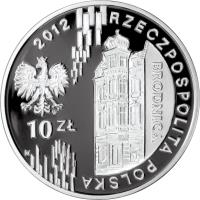 obverse of 10 Złotych - 150 Years of Cooperative Banking in Poland (2012) coin with Y# 812 from Poland. Inscription: 2012 RZECZPOSPOLITA POLSKA 10 ZŁ BRODNICA
