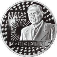 reverse of 10 Złotych - Stefan Banach (2012) coin with Y# 818 from Poland.