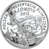 reverse of 10 Złotych - Polish Olympic Team – London 2012 (2012) coin with Y# 833 from Poland.