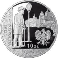 Poland coin 10 Złotych - Bolesław Prus (2012) obverse obverse of 10 Złotych - Bolesław Prus (2012) coin with Y# 839 from Poland.