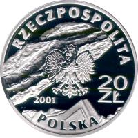 Poland coin 20 Złotych - Monuments of Material Culture in Poland: Salt-Mine in Wieliczka (2001) obverse obverse of 20 Złotych - Monuments of Material Culture in Poland: Salt-Mine in Wieliczka (2001) coin with Y# 409 from Poland.