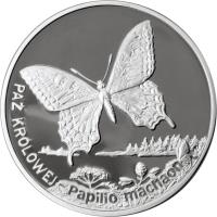 Poland coin 20 Złotych - Animals of the World: Swallowtail (2001) reverse reverse of 20 Złotych - Animals of the World: Swallowtail (2001) coin with Y# 415 from Poland.