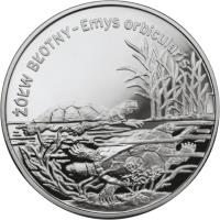 Poland coin 20 Złotych - Animals of the World: Pond Turtle (Emys orbicularis) (2002) reverse reverse of 20 Złotych - Animals of the World: Pond Turtle (Emys orbicularis) (2002) coin with Y# 428 from Poland.