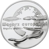 Poland coin 20 Złotych - Animals of the World: European Eel (Anguilla anguilla) (2003) reverse reverse of 20 Złotych - Animals of the World: European Eel (Anguilla anguilla) (2003) coin with Y# 449 from Poland.