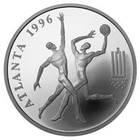 Lithuania coin 50 Litų - XXVI Olympic Games in Atlanta (1996) reverse reverse of 50 Litų - XXVI Olympic Games in Atlanta (1996) coin with KM# 101 from Lithuania. Inscription: ATLANTA 1996
