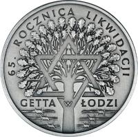 Poland coin 20 Złotych - 65th Anniversary of the Liquidation of the Lodz Ghetto (2009) reverse reverse of 20 Złotych - 65th Anniversary of the Liquidation of the Lodz Ghetto (2009) coin with Y# 693 from Poland.