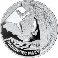 Poland coin 20 Złotych - Animals of the World: Lesser Horseshoe Bat (Rhinolophus hipposideros) (2010) reverse reverse of 20 Złotych - Animals of the World: Lesser Horseshoe Bat (Rhinolophus hipposideros) (2010) coin with Y# 724 from Poland.