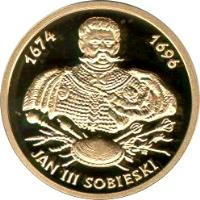 Poland coin 100 Złotych - Polish Kings and Princes: Jan III Sobieski (1674-1696) (2001) reverse reverse of 100 Złotych - Polish Kings and Princes: Jan III Sobieski (1674-1696) (2001) coin with Y# 462 from Poland.