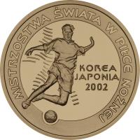 reverse of 100 Złotych - 2002 World Football Cup Korea/Japan (2002) coin with Y# 436 from Poland.