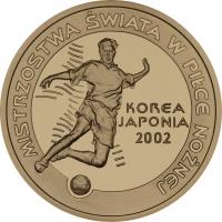 Poland coin 100 Złotych - 2002 World Football Cup Korea/Japan (2002) reverse reverse of 100 Złotych - 2002 World Football Cup Korea/Japan (2002) coin with Y# 436 from Poland.