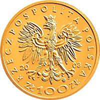 Poland coin 100 Złotych - Polish Kings and Princes: Stanisław Leszczyński (1704-1709; 1733-1736) (2003) obverse obverse of 100 Złotych - Polish Kings and Princes: Stanisław Leszczyński (1704-1709; 1733-1736) (2003) coin with Y# 476 from Poland.