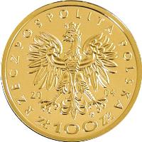 Poland coin 100 Złotych - Polish Kings and Princes: Przemysł II (1295-1296) (2004) obverse obverse of 100 Złotych - Polish Kings and Princes: Przemysł II (1295-1296) (2004) coin with Y# 494 from Poland.