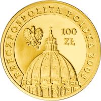 Poland coin 100 Złotych - Pope John Paul II (2005) obverse obverse of 100 Złotych - Pope John Paul II (2005) coin with Y# 540 from Poland.