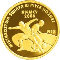Poland coin 100 Złotych - The 2006 FIFA World Cup: Germany (2006) reverse reverse of 100 Złotych - The 2006 FIFA World Cup: Germany (2006) coin with Y# 581 from Poland.