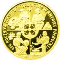 Poland coin 100 Złotych - 400th Anniversary of Polish Settlement in North America (2008) reverse reverse of 100 Złotych - 400th Anniversary of Polish Settlement in North America (2008) coin with Y# 665 from Poland.