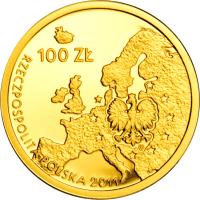 Poland coin 100 Złotych - Poland’s Presidency of the Council of the European Union (2011) obverse obverse of 100 Złotych - Poland’s Presidency of the Council of the European Union (2011) coin with Y# 779 from Poland.