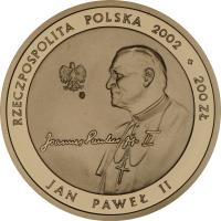 Poland coin 200 Złotych - Pope John Paul II (2002) obverse obverse of 200 Złotych - Pope John Paul II (2002) coin with Y# 438 from Poland.