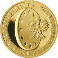 Poland coin 200 Złotych - Poland's Accession to the European Union (2004) obverse obverse of 200 Złotych - Poland's Accession to the European Union (2004) coin with Y# 483 from Poland.