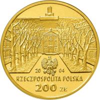 Poland coin 200 Złotych - 100th Anniversary of Foundation of Fine Arts Academy (2004) obverse obverse of 200 Złotych - 100th Anniversary of Foundation of Fine Arts Academy (2004) coin with Y# 511 from Poland.
