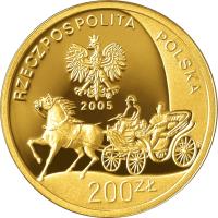 Poland coin 200 Złotych - Konstanty Ildefons Gałczyński (1905-1953) - The 100th Anniversary of the Birth (2005) obverse obverse of 200 Złotych - Konstanty Ildefons Gałczyński (1905-1953) - The 100th Anniversary of the Birth (2005) coin with Y# 538 from Poland.