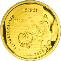 Poland coin 200 Złotych - 90th Anniversary of the Greater Poland Uprising (2008) obverse obverse of 200 Złotych - 90th Anniversary of the Greater Poland Uprising (2008) coin with Y# 660 from Poland.