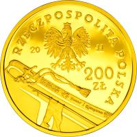 Poland coin 200 Złotych - History of the Polish Cavalry – Uhlan of the Second Republic of Poland (2011) obverse obverse of 200 Złotych - History of the Polish Cavalry – Uhlan of the Second Republic of Poland (2011) coin with Y# 782 from Poland.