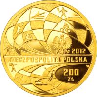 obverse of 200 Złotych - Polish Olympic Team – London 2012 (2012) coin with Y# 834 from Poland.