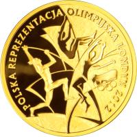 reverse of 200 Złotych - Polish Olympic Team – London 2012 (2012) coin with Y# 834 from Poland.
