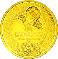 reverse of 500 Złotych - 2010-12 UEFA European Football Championship (2012) coin with Y# 831 from Poland.