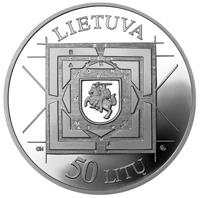 obverse of 50 Litų - 350th Anniversary of the publication 