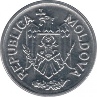 Moldova coin 50 Bani (1993) obverse obverse of 50 Bani (1993) coin with KM# 4 from Moldova. Inscription: REPUBLICA MOLDOVA