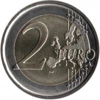 Italy coin 2 Euro - 750th anniversary of the birth of Dante Alighieri 1265-2015 (2015) reverse reverse of 2 Euro - 750th anniversary of the birth of Dante Alighieri 1265-2015 (2015) coin with KM# 381 from Italy. Inscription: 2 EURO LL