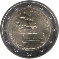 Portugal coin 2 Euro - 500 Years Since the First Contact with Timor (2015) obverse obverse of 2 Euro - 500 Years Since the First Contact with Timor (2015) coin with KM# 849 from Portugal. Inscription: 1515 PORTUGAL TIMOR 2015