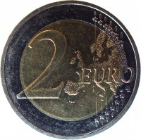 reverse of 2 Euro - 25 years of German Unity (2015) coin with KM# 337 from Germany. Inscription: 2 EURO LL