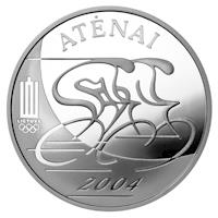 reverse of 50 Litų - XXVIII Olympic Games in Athens (2003) coin with KM# 135 from Lithuania. Inscription: ATĖNAI 2004