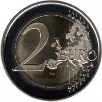 reverse of 2 Euro - Felipe VI - Change of the Head of State (2014) coin with KM# 1326 from Spain. Inscription: 2 EURO LL