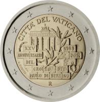 Vatican City coin 2 Euro - Francis - 25th anniversary of the fall of the Berlin Wall (2014) obverse obverse of 2 Euro - Francis - 25th anniversary of the fall of the Berlin Wall (2014) coin with KM# 463 from Vatican City.