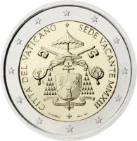 Vatican City coin 2 Euro - Francis - Sede Vacante 2013 (2013) obverse obverse of 2 Euro - Francis - Sede Vacante 2013 (2013) coin with KM# 447 from Vatican City.