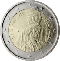San Marino coin 2 Euro - Bicentenary of the birth of Giuseppe Garibaldi (2007) obverse obverse of 2 Euro - Bicentenary of the birth of Giuseppe Garibaldi (2007) coin with KM# 481 from San Marino.
