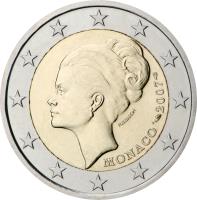 obverse of 2 Euro - Albert II - 25th anniversary of the death of Princess Grace (2007) coin with KM# 186 from Monaco.