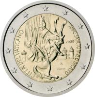 obverse of 2 Euro - Benedict XVI - The Year of St. Paul – the 2000th anniversary of his birth (2008) coin with KM# 404 from Vatican City.