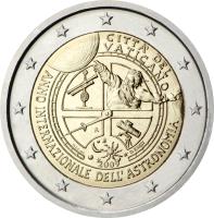 obverse of 2 Euro - Benedict XVI - International Year of Astronomy (2009) coin with KM# 410 from Vatican City.