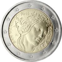 San Marino coin 2 Euro - 500th anniversary of the death of Sandro Botticelli (2010) obverse obverse of 2 Euro - 500th anniversary of the death of Sandro Botticelli (2010) coin with KM# 494 from San Marino.