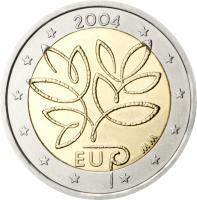 Finland coin 2 Euro - Enlargement of the European Union by ten new Member States (2004) obverse obverse of 2 Euro - Enlargement of the European Union by ten new Member States (2004) coin with KM# 114 from Finland.