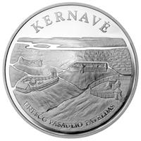 reverse of 50 Litų - Historical and Architectural Monuments of Lithuania - Kernavė (2005) coin with KM# 143 from Lithuania. Inscription: KERNAVĖ UNESCO PASAULIO PAVELDAS